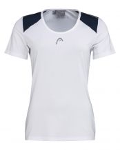 CAMISETA HEAD CLUB 22 TECH BLANCO AZUL MUJER