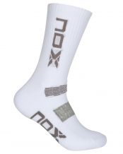 SAC 6 PCS CHAUSSETTES TECHNIQUES NOX CHAUSSETTES DEMI-MOLLET BLANCHES LOGO GRIS VERTICAL