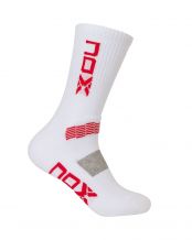 SAC 6 PCS NOX TECHNICAL HALF SOCKS WHITE VERTICAL RED LOGO