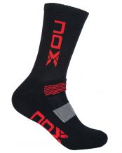 SAC 6 PCS NOX TECHNICAL HALF-ROUND SOCKS BLACK LOGO VERTICAL RED