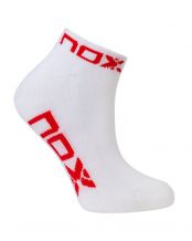 BOLSA 6 UDS. - CALCETINES TOBILLEROS NOX BLANCO LOGO ROJO MUJER