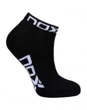 BOLSA 6 UDS CALCETINES TOBILLEROS NOX NEGRO LOGO BLANCO MUJER