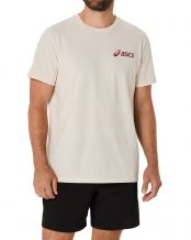 T-SHIRT ASICS LOGO POITRINE SS BLANC ROUGE