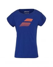 T-SHIRT BABOLAT EXERCISE COTTON TEE BLEU FILLE