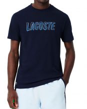 T-SHIRT LACOSTE ULTRA DRY IMPRIM BLEU MARINE