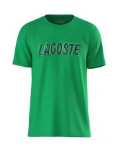 T-SHIRT LACOSTE ULTRA DRY VERDE STAMPATA