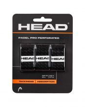 BLISTER 3UDS. OVERGRIP HEAD PADEL PRO PERFORATED NEGRO