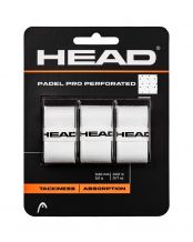 BLISTER 3 PCS. OVERGRIP HEAD PADEL PRO PERFORATED WHITE