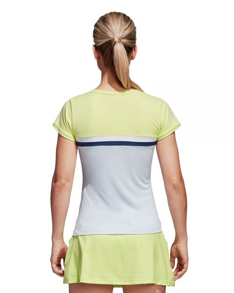 Cambios de Alfombra de pies suerte Camiseta ADIDAS Club Mujer Amarillo Azul| Ropa de pádel y tenis barata